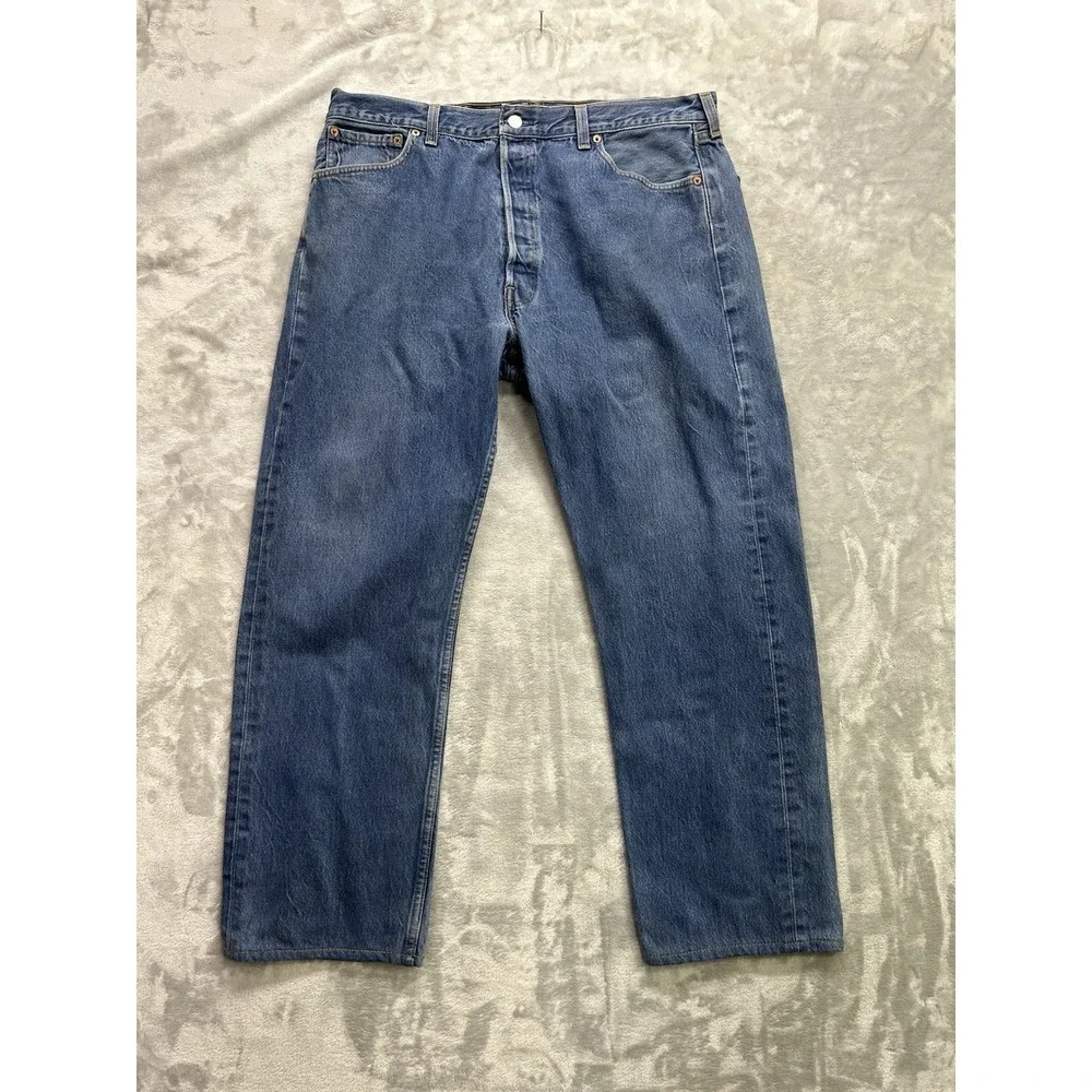 90's Levi's 501 Men's Jeans VTG 501-0115 Blue 40x30 actual Sz W38 L29 USA Made